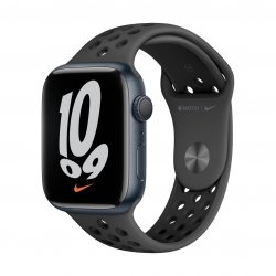 Apple Watch Nike Series 7 45mm GPS + Cellular (LTE) Koperta z aluminium w kolorze północy z paskiem sportowym Nike w kolorze antracytu/czarnym