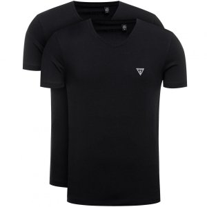 Guess t-shirt 2-pack koszulka V-neck męska czarna U97G03JR003-A9962
