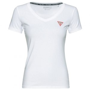 Guess t-shirt koszulka damska v-neck biała W2YI45J1311-G011