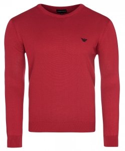 Emporio Armani sweter męski gładki czerwony