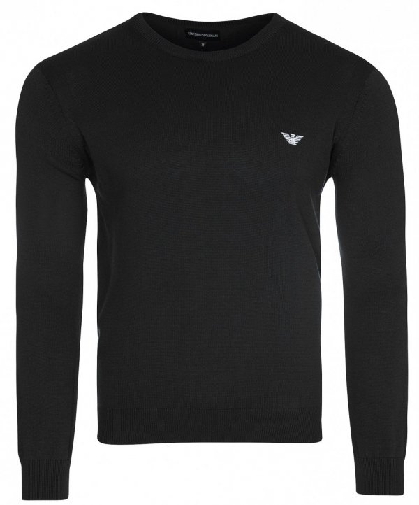 Emporio Armani sweter męski gładki czarny
