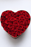 DUŻY Box serce świeże, żywe róże