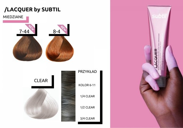 LACQUER 8,34 SUBTIL LACQUER XXL SHINE Profesjonalny Toner Kwasowy z efektem lustrzanego blasku  Subtil 60 ml.