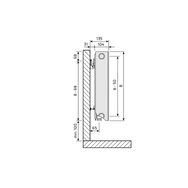 Purmo Plan Ventil Compact Flex FCVF22 600x400