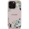 Guess Grained Printed Flower Pattern MagSafe - Etui do iPhone 16 Pro Max (różowy)