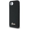 Guess Silicone Script Metal Logo MagSafe - Etui do iPhone 16e (czarny)