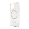 Guess Metal Outline MagSafe - Etui iPhone 12 / iPhone 12 Pro (przezroczysty / złoty)