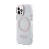 Guess Metal Outline MagSafe - Etui iPhone 12 / iPhone 12 Pro (przezroczysty / różowy)