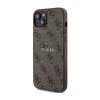 Guess 4G Collection Leather Metal Logo MagSafe - Etui iPhone 15 / 14 / 13 (brązowy)