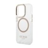 Guess Metal Outline Magsafe - Etui iPhone 14 Pro Max (przezroczysty / złoty)