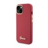 Guess Silicone Script Metal Logo & Frame - Etui iPhone 15 (magenta)