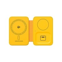 WEKOME WP-U172 - Ładowarka bezprzewodowa 3w1 z MagSafe do iPhone, Apple Watch i AirPods + lusterko (Żółty) 
