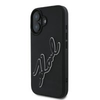 Karl Lagerfeld 3D Rubber Bicolor Signature - Etui iPhone 16 (czarny) 