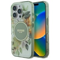 Guess IML Flower & Tonal Circle MagSafe - Etui iPhone 16 Pro (zielony) 