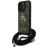 Guess 4G Big Logo Cord Strap Crossbody - Etui do iPhone 16 Pro (brązowy) 