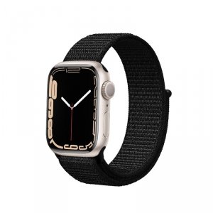 Crong Nylon Reflex - Pasek sportowy do Apple Watch 44/45/46/49 mm (czarny)