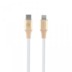 Guess Ebossed Logo - Kabel USB-C do Lightning certyfikat MFi 1.5m (złoty)
