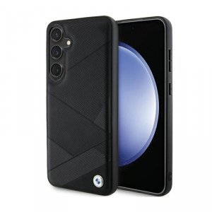 BMW Signature Leather Crossing Lines Pattern - Etui Samsung Galaxy S24 (czarny)