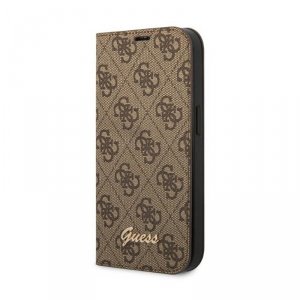 Guess 4G Metal Camera Outline Booktype Case - Etui iPhone 14 (brązowy)