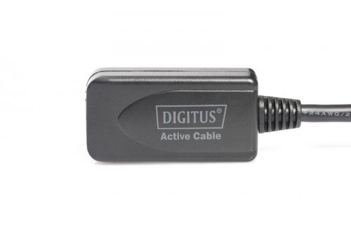 Digitus Przedłużacz/Extender USB 2.0 HighSpeed Typ USB A/USB A M/Ż aktywny, czarny 5m