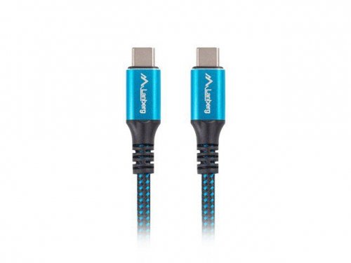 Lanberg Kabel USB-C M/M USB4 1.2m 100W 8K 60HZ czarno-niebieski