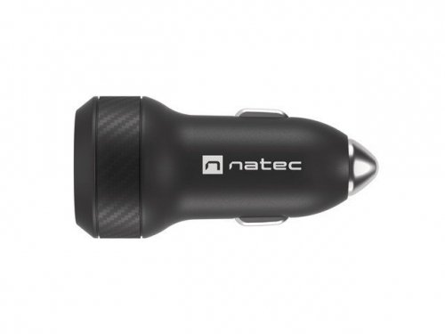 Natec Ładowarka samochodowa Coney 1x USB 1x USB-C QC 3.0 48W Czarna