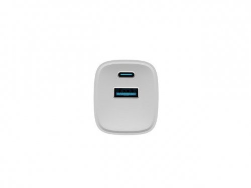 Natec Ładowarka sieciowa Ribera GAN 1X USB-A + 1X USB-C 30W Biała