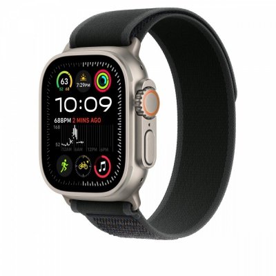 Apple Opaska Trail w kolorze czarnym do koperty 49 mm - rozmiar S/M - elementy z tytanu w kolorze naturalnym