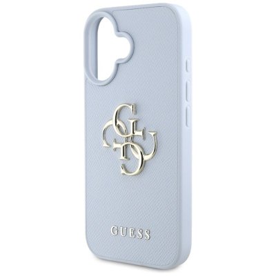 Guess Grained Big 4G Logo Small Classic Logo - Etui do iPhone 16 (niebieski)