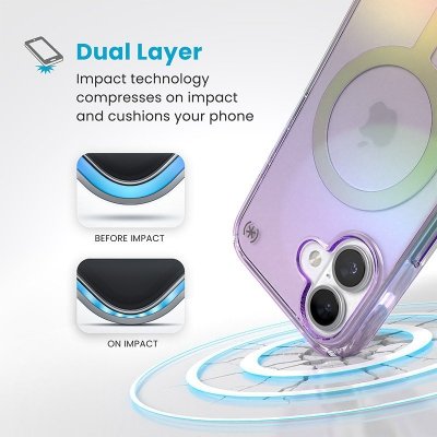 Speck Presidio2 Lux MagSafe - Etui iPhone 16 (Amazing Purple / Clear)