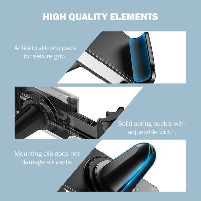 Crong Universal Smart Car Holder – Uniwersalny uchwyt samochodowy do telefonu 4&quot;-6,5” (czarny)