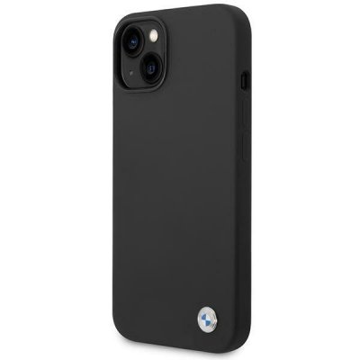BMW Liquid Silicone Case Metal Logo – Etui iPhone 14 Plus (Czarny)