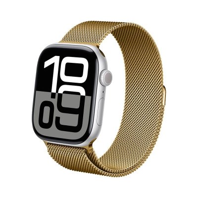 Crong Milano Steel - Pasek ze stali nierdzewnej do Apple Watch 44/45/46/49 mm (złoty)
