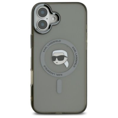Karl Lagerfeld IML Metal Karl Head MagSafe - Etui iPhone 16 Plus (czarny)