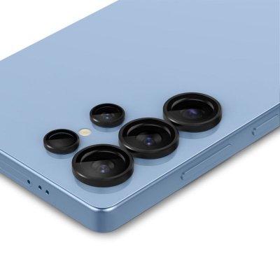 Spigen Optik Pro GLAS.TR EZ Fit Camera Protector 2-Pack - Szkło ochronne na obiektyw do Samsung Galaxy S25 Ultra (2 szt) (Czarny