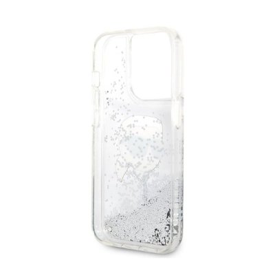 Karl Lagerfeld Liquid Glitter NFT Karl&#039;s Head - Etui iPhone 14 Pro Max (srebrny)