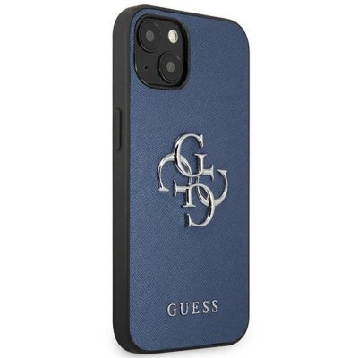Guess Saffiano 4G Big Silver Logo - Etui iPhone 13 mini (niebieski)