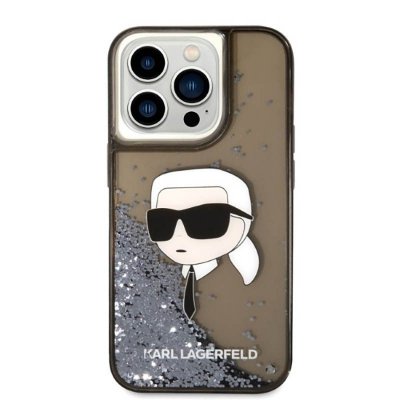 Karl Lagerfeld Liquid Glitter NFT Karl&#039;s Head - Etui iPhone 14 Pro Max (czarny)