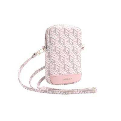 Guess Zip GCube Bottom Stripe - Torebka na telefon (różowy)