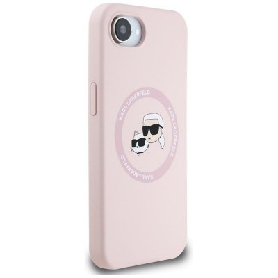 Karl Lagerfeld Silicone Karl & Choupette Heads MagSafe - Etui do iPhone 16e (różowy)