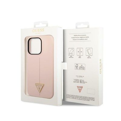 Guess Silicone Triangle Logo - Etui iPhone 14 Pro (różowy)