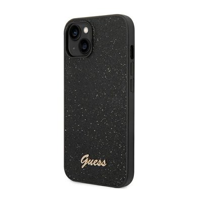 Guess Glitter Flakes Metal Logo Case – Etui iPhone 14 Plus (czarny)
