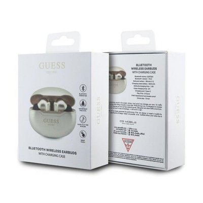 Guess True Wireless Classic EST BT5.3 - Słuchawki TWS + etui ładujące (złoty)