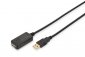 Digitus Przedłużacz/Extend<br />er USB 2.0 HighSpeed Typ USB A/USB A M/Ż aktywny, czarny 5m 