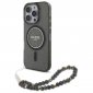 Guess IML Glitter With Pearl Strap MagSafe - Etui iPhone 16 Pro (czarny) 