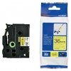 Taśma Brother TZE-FX661. czarny druk/żółty podkład. laminowane. 8m. 36mm. flexibilnĂ­ TZEFX661