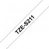 Taśma Brother TZE-S211. czarny druk/biały podkład. laminowane. 8m. 6mm. mocny klej TZES211