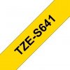 Taśma Brother TZE-S641, czarny druk/żółty podkład, laminowane, 8m, 18mm, mocny klej