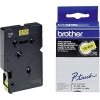 Taśma Brother TC-601. czarny druk/żółty podkład. laminowane. 7.7m. 12mm TC601