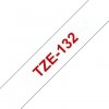 Taśma Brother TZE-132. czerwony druk/przezroczysty podkład. laminowane. 8m. 12mm TZE132